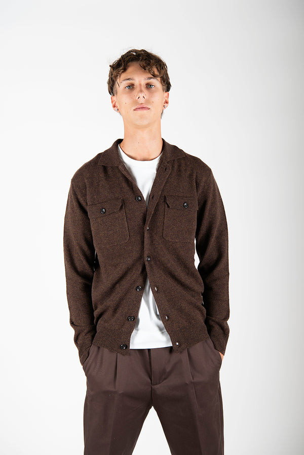 maglia CARDIGAN POLO coccio