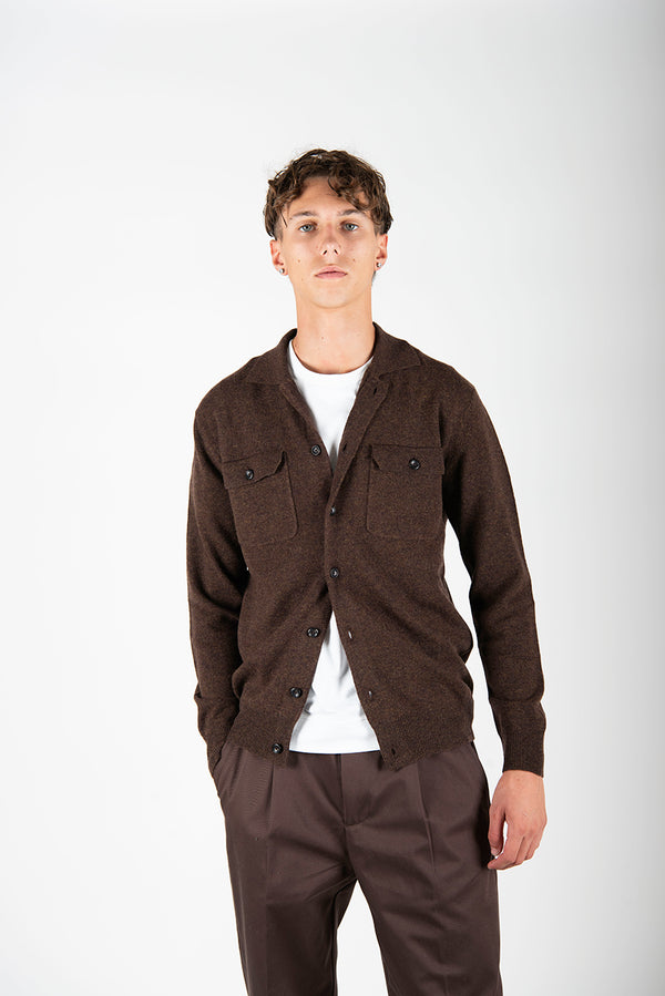 maglia CARDIGAN POLO coccio