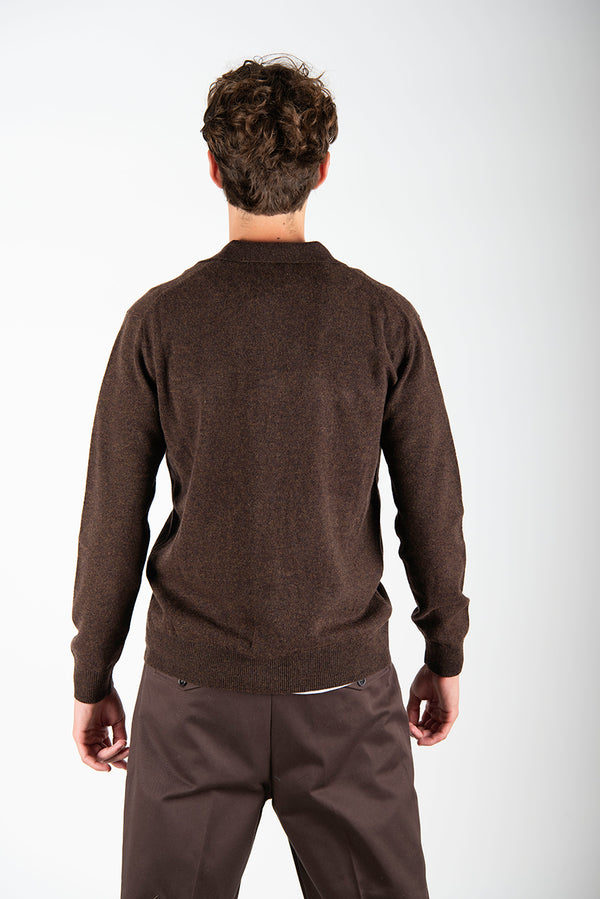 maglia CARDIGAN POLO coccio