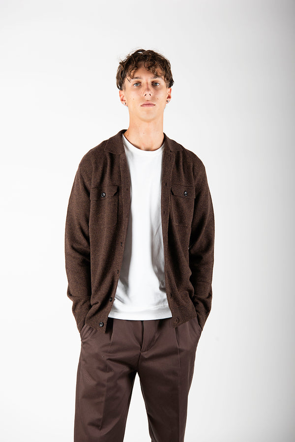 maglia CARDIGAN POLO coccio