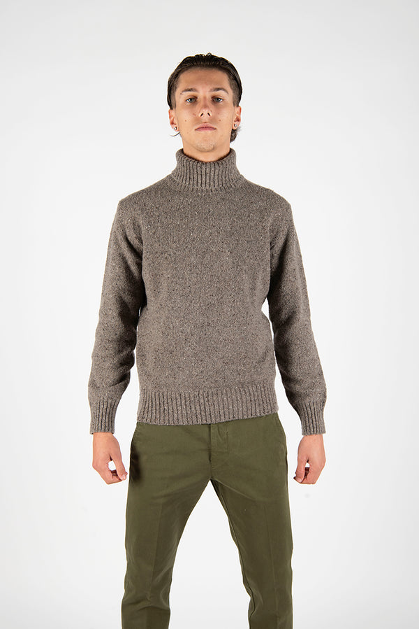 maglia DOLCEVITA BOTTONATO tortora