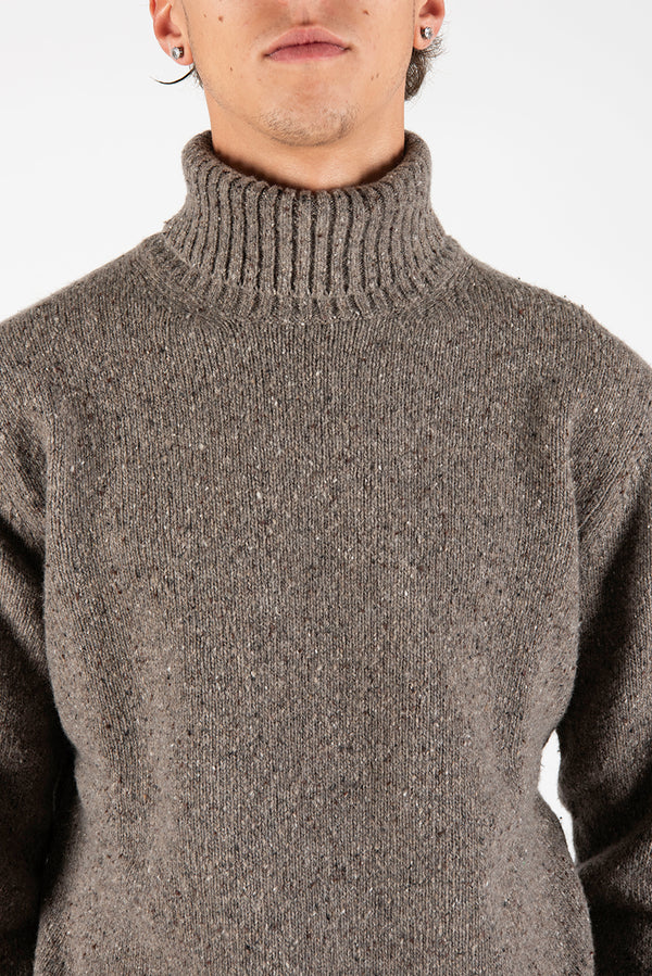 maglia DOLCEVITA BOTTONATO tortora