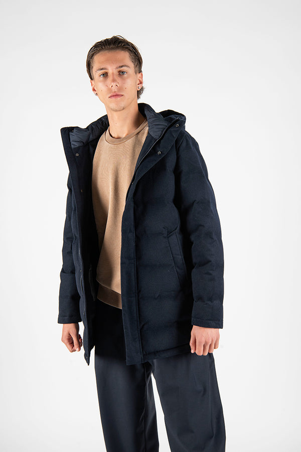 giubbotto CARDATO LONG blu