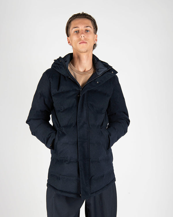 giubbotto CARDATO LONG blu