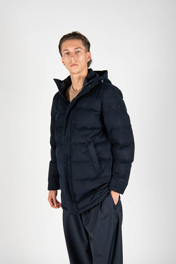 giubbotto CARDATO LONG blu