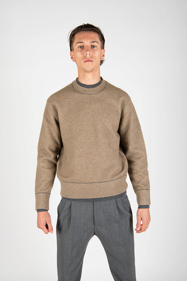 maglia DOPPIA beige/grigio