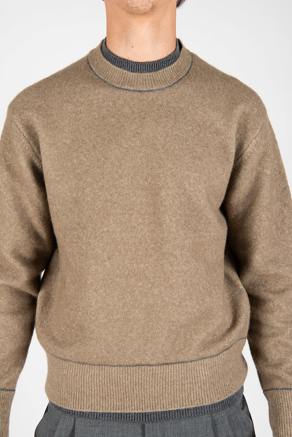 maglia DOPPIA beige/grigio