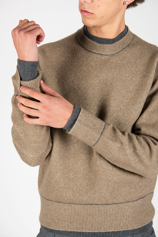 maglia DOPPIA beige/grigio