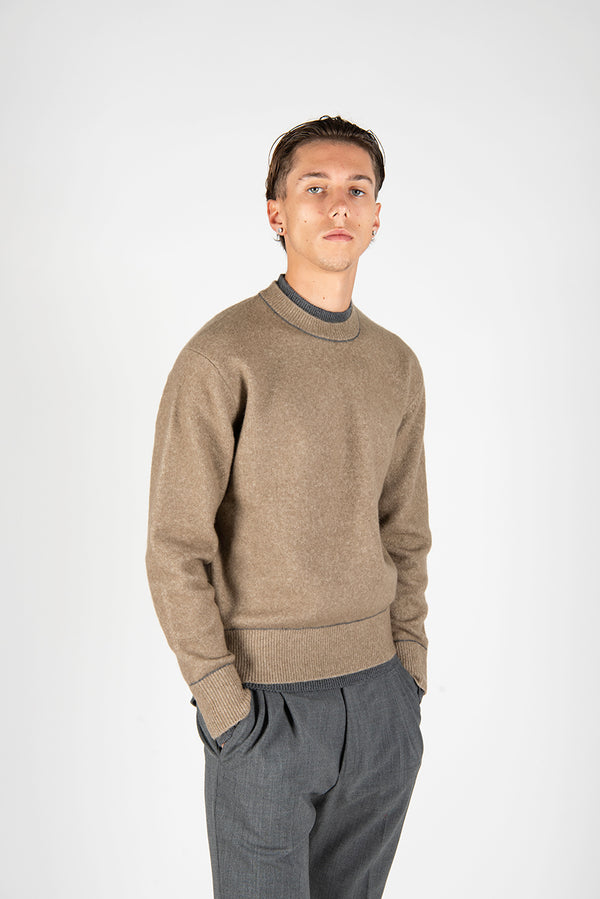 maglia DOPPIA beige/grigio