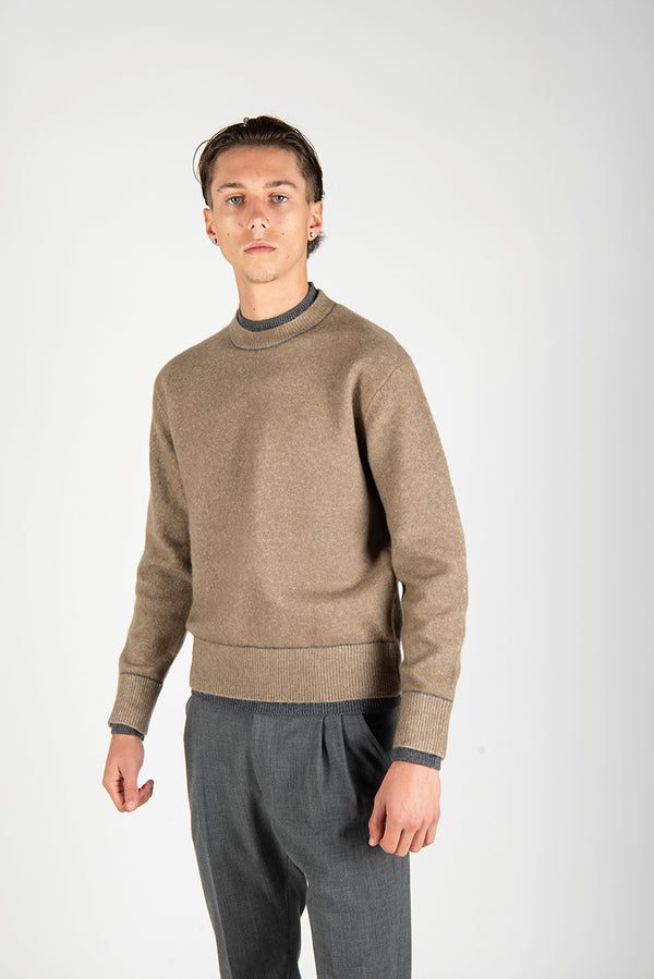 maglia DOPPIA beige/grigio