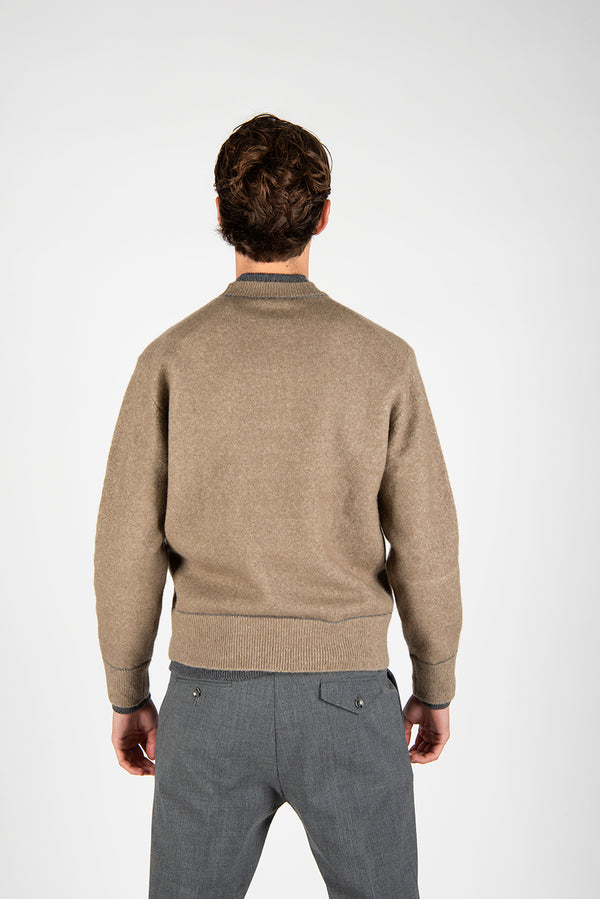 maglia DOPPIA beige/grigio