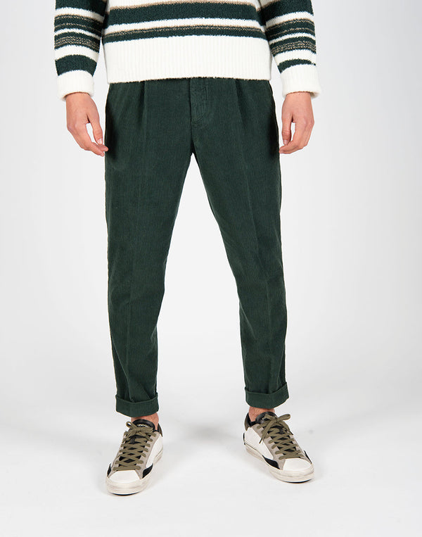 pantalone DUOMO velluto verde