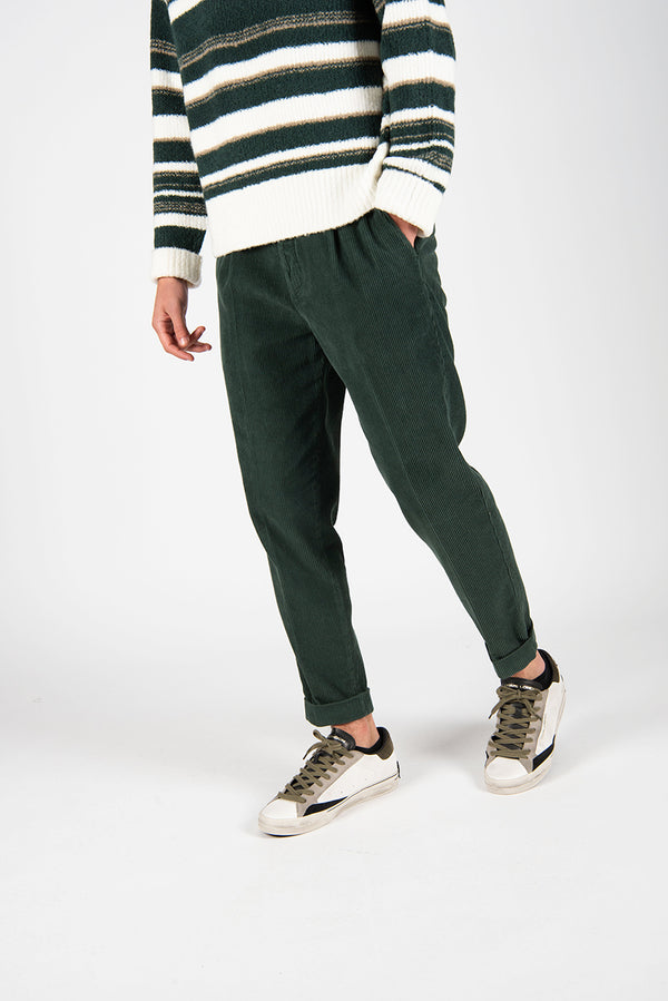 pantalone DUOMO velluto verde