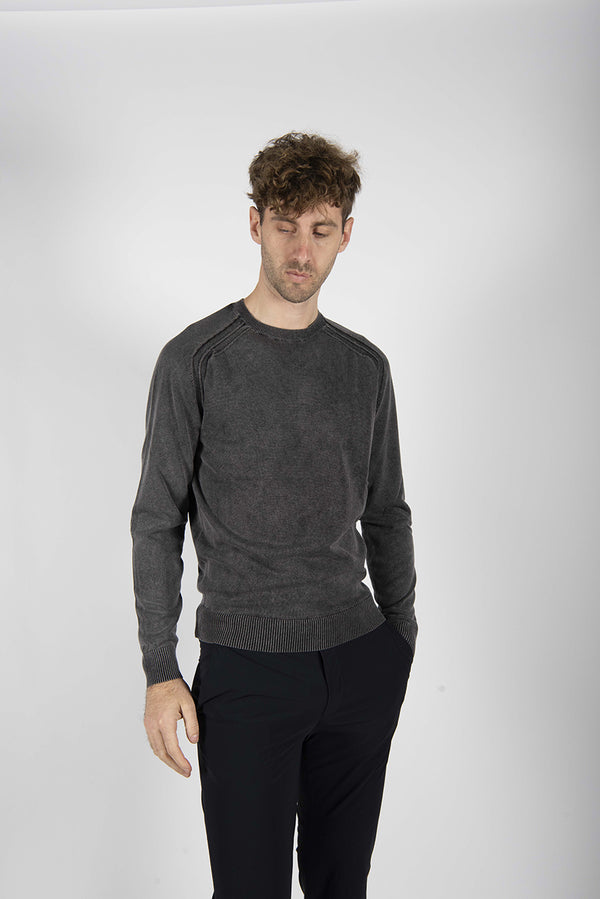 maglia TECHNO WASH ROUND blu black