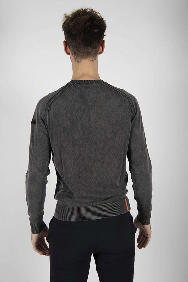 maglia TECHNO WASH ROUND blu black