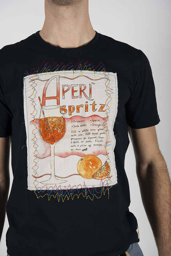 t-shirt DRINK blu