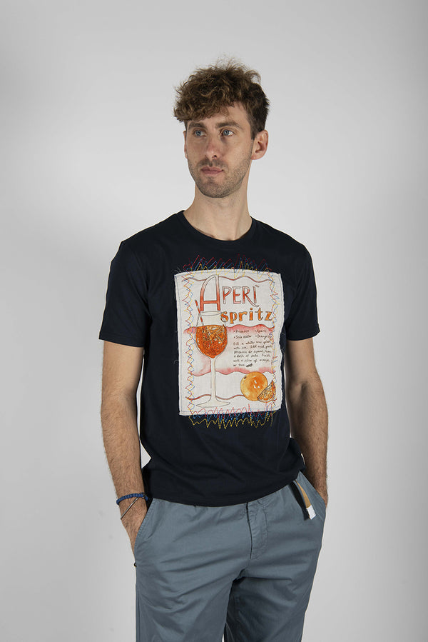 t-shirt DRINK blu