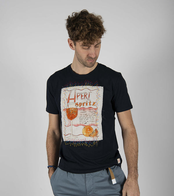t-shirt DRINK blu