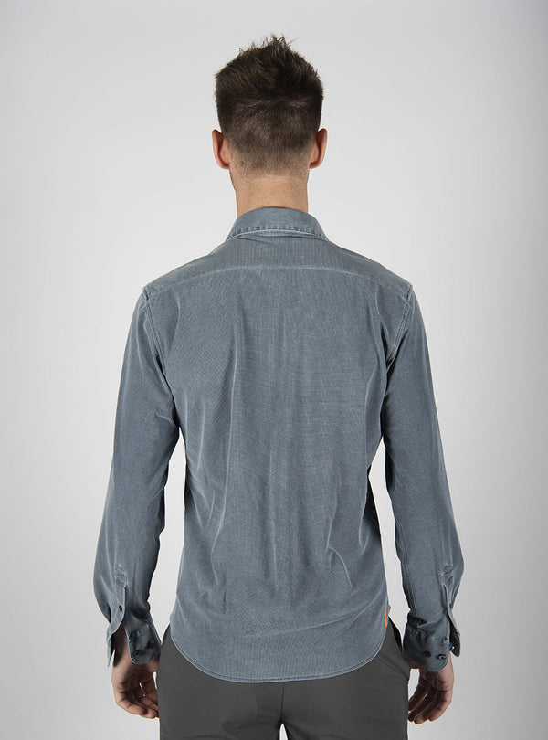 camicia TECHNO WASH PIQUE' blu
