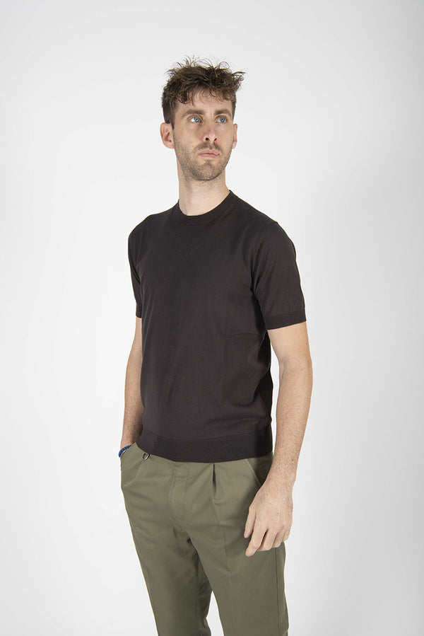 maglia BASICA M/C marrone