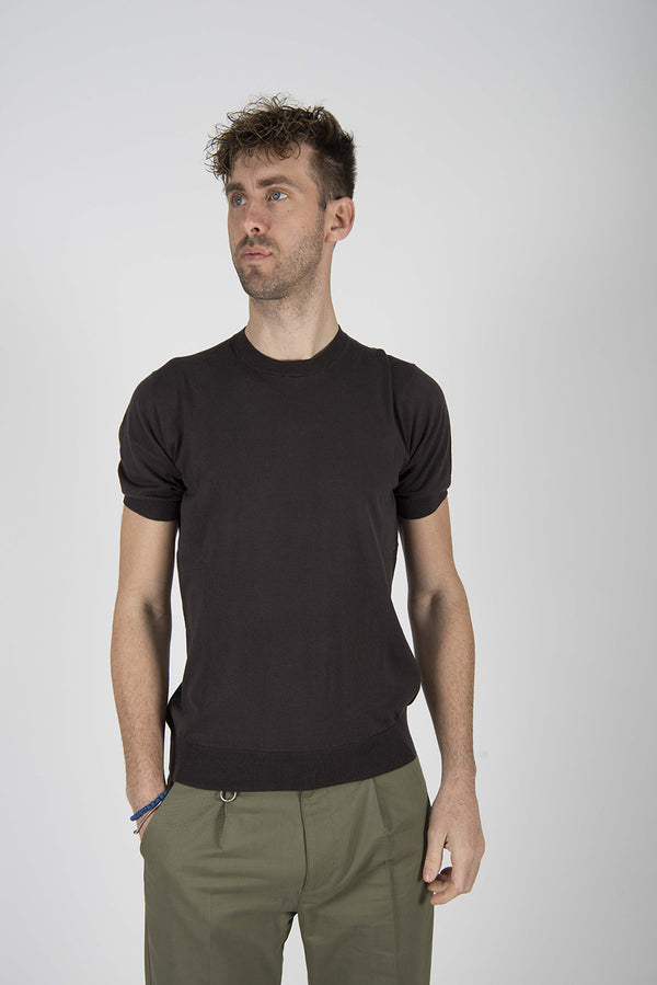 maglia BASICA M/C marrone