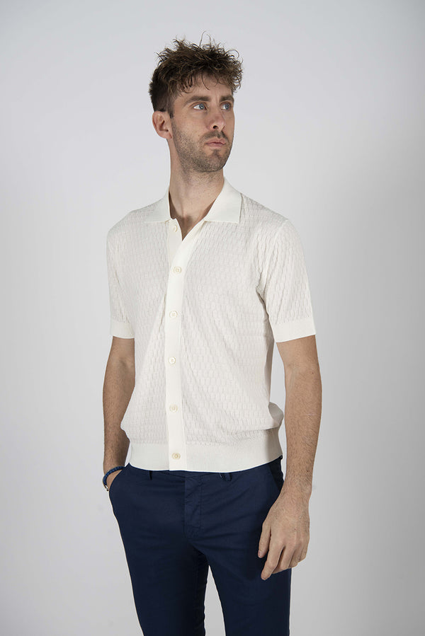 maglia CAMICIA M/C panna