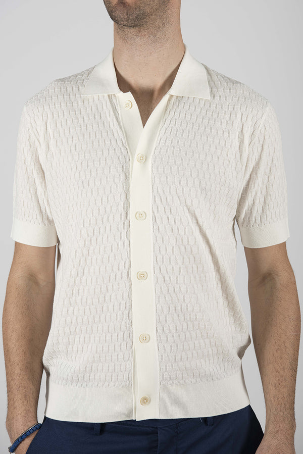 maglia CAMICIA M/C panna
