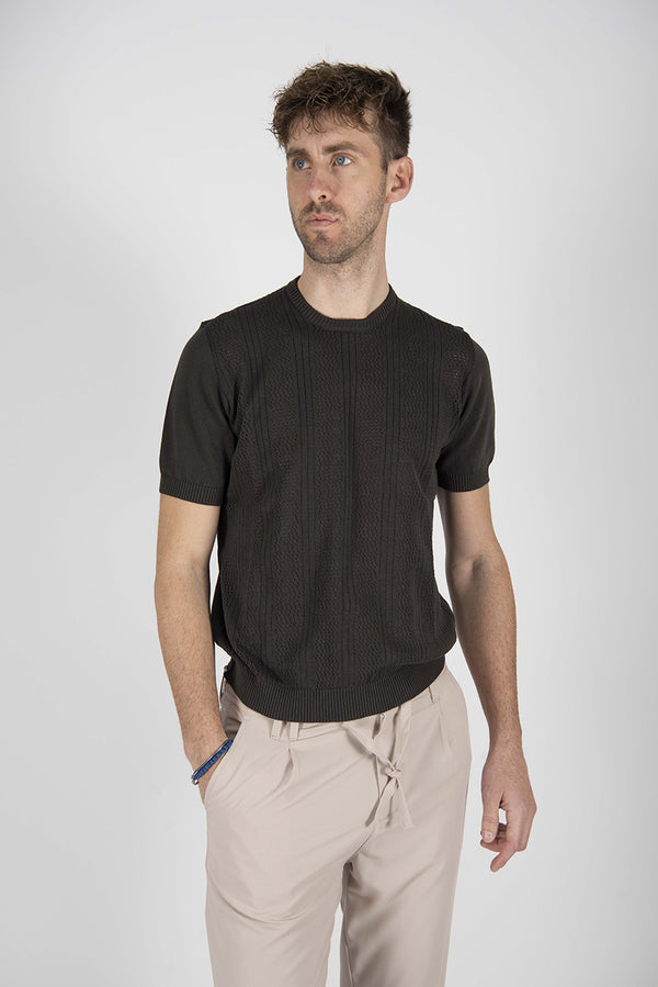 maglia PUNTO TRAFORATO verde militare