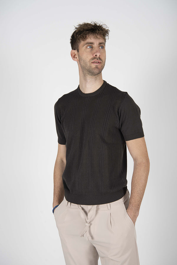 maglia PUNTO TRAFORATO verde militare