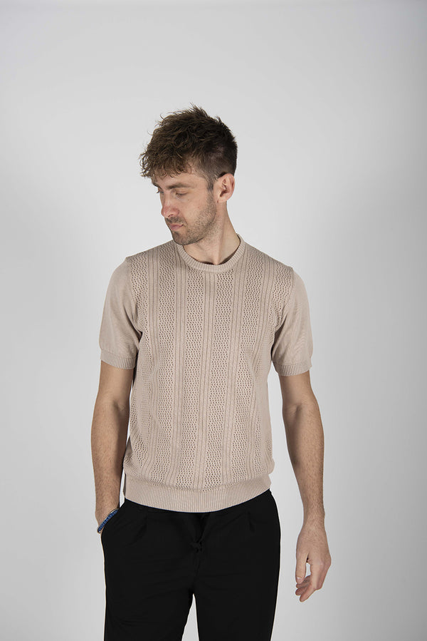maglia PUNTO TRAFORATO beige