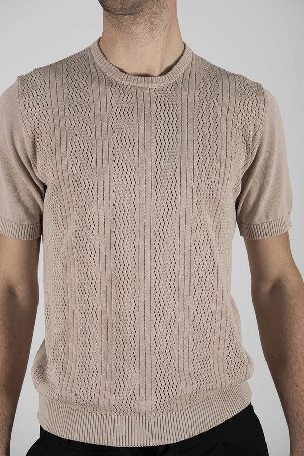 maglia PUNTO TRAFORATO beige