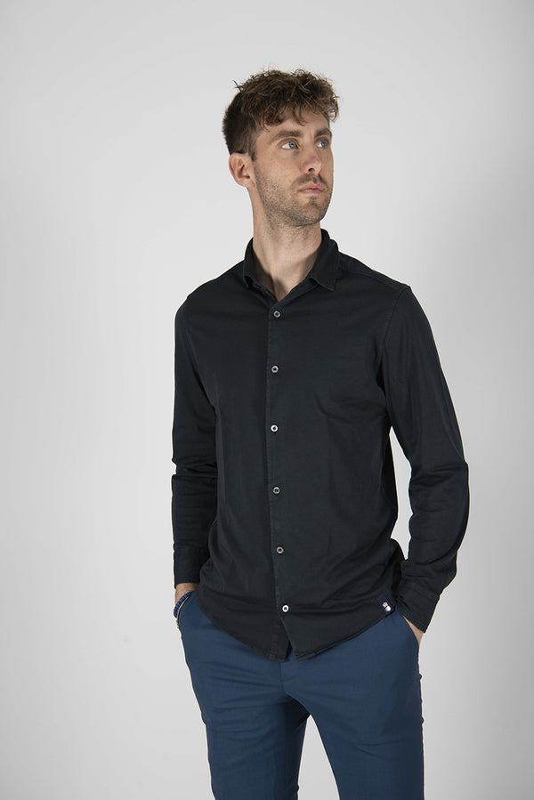 camicia JERSEY blu