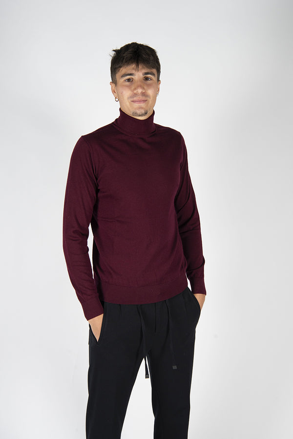 maglia collo alto FINEZZA prugna