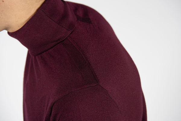maglia collo alto FINEZZA prugna