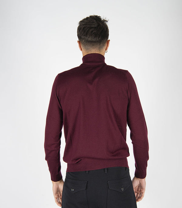 maglia collo alto FINEZZA prugna