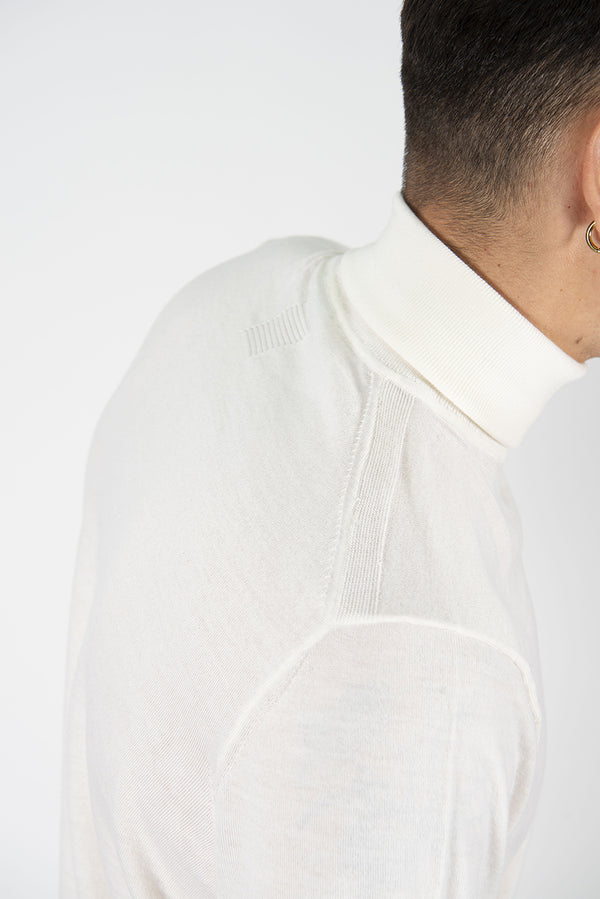 maglia collo alto FINEZZA panna