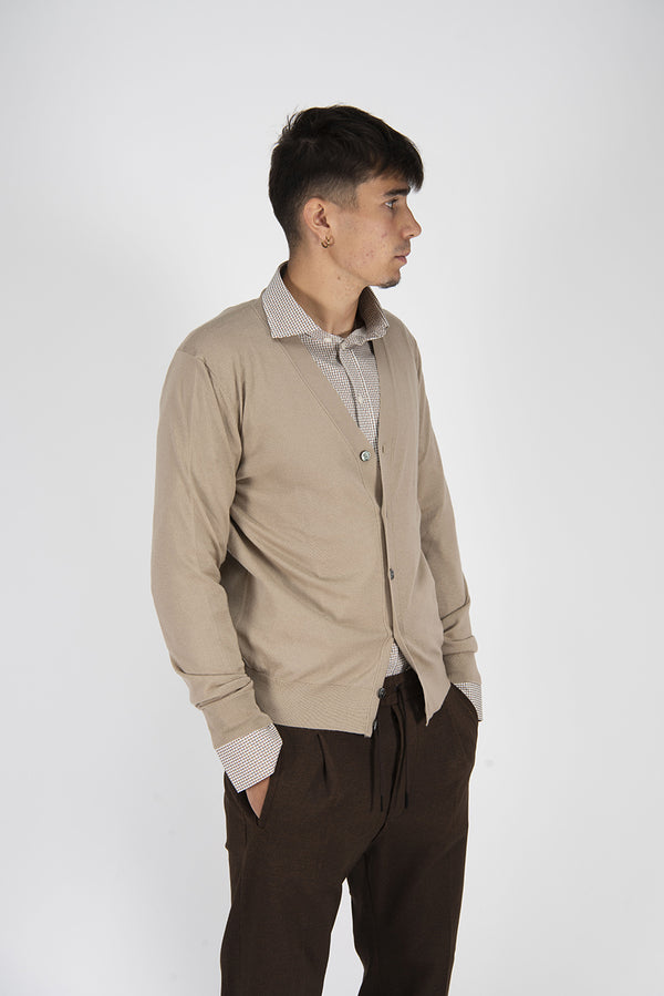 maglia cardigan FINEZZA beige