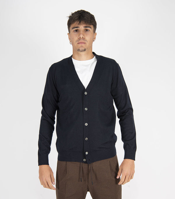 maglia cardigan FINEZZA blu notte