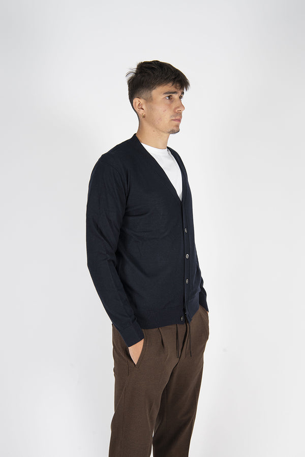 maglia cardigan FINEZZA blu notte