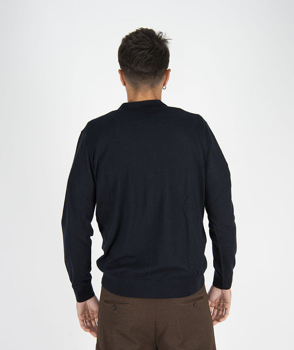 maglia cardigan FINEZZA blu notte