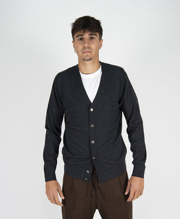 maglia cardigan FINEZZA grigio