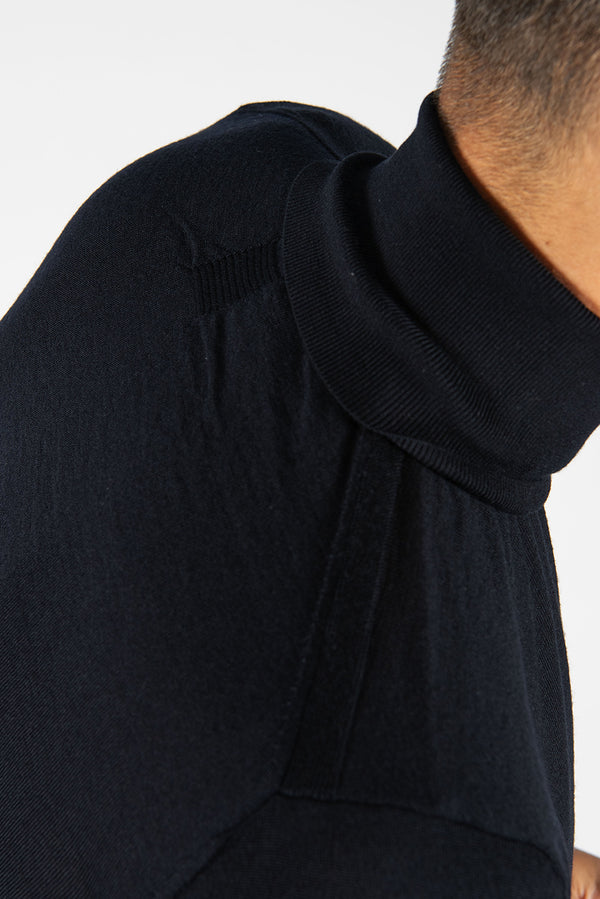 maglia collo alto FINEZZA blu notte