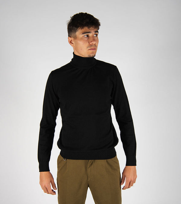 maglia collo alto FINEZZA nero
