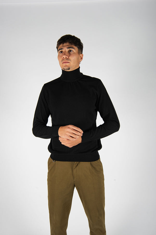 maglia collo alto FINEZZA nero