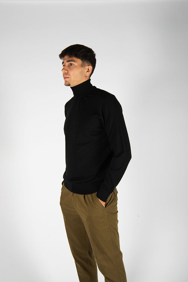 maglia collo alto FINEZZA nero