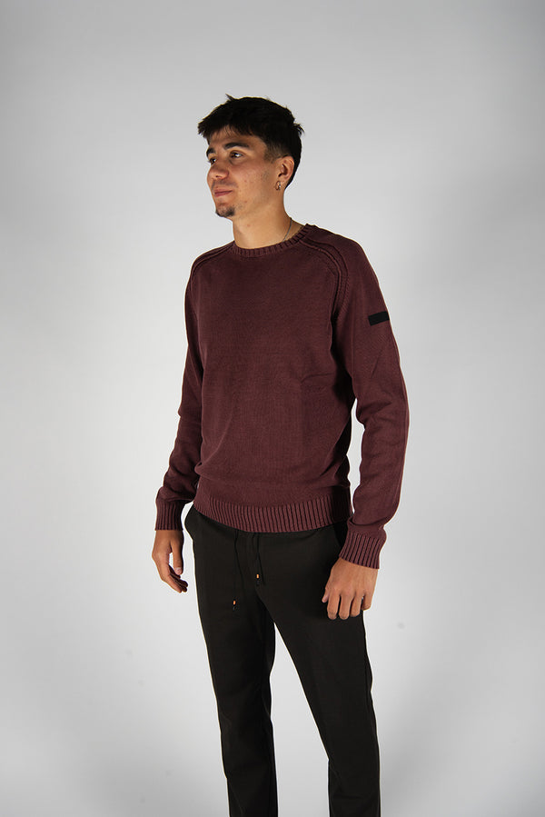 maglia COTTON TECHNO WASH bordeaux