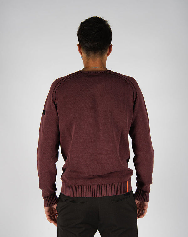 maglia COTTON TECHNO WASH bordeaux
