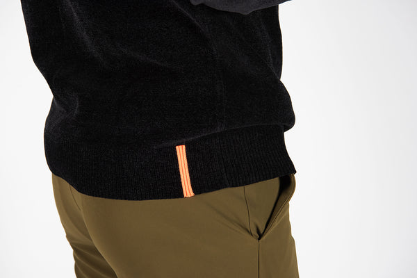 maglia VELVET HOOD ZIP nero