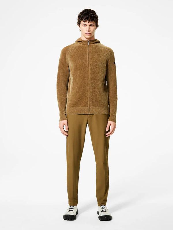 maglia VELVET HOOD ZIP taupe