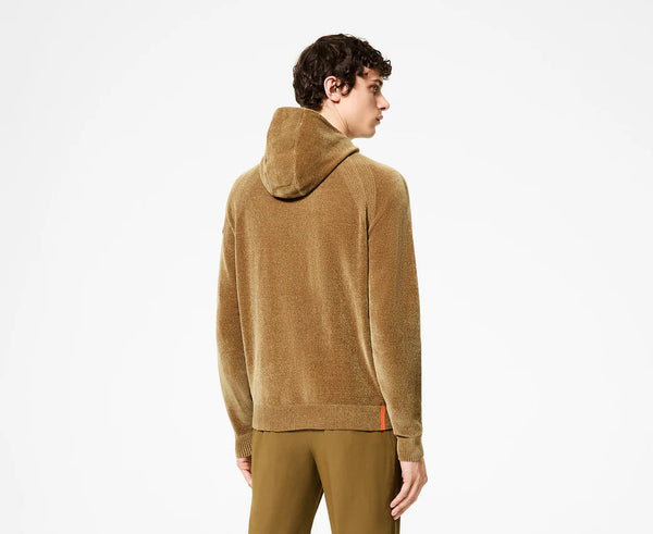 maglia VELVET HOOD ZIP taupe